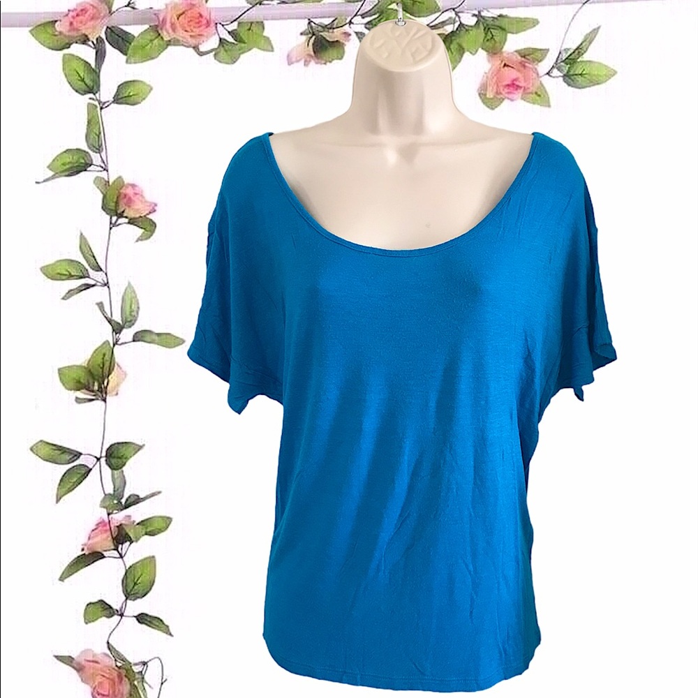 Royal Blue Oversized Short Sleeve Top Size Small